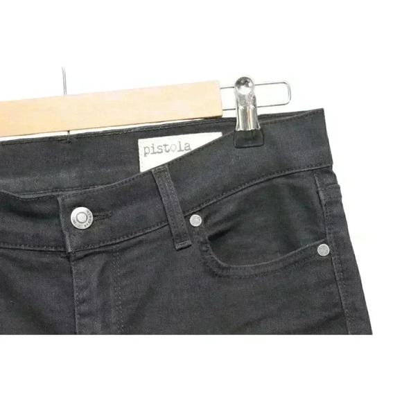 Pistola Jeans Size 29 Black Distressed Denim Raw Hem Ankle Skinny Grunge Punk - Picture 5 of 11